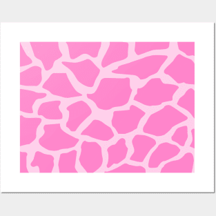Pink Giraffe Pattern Posters and Art